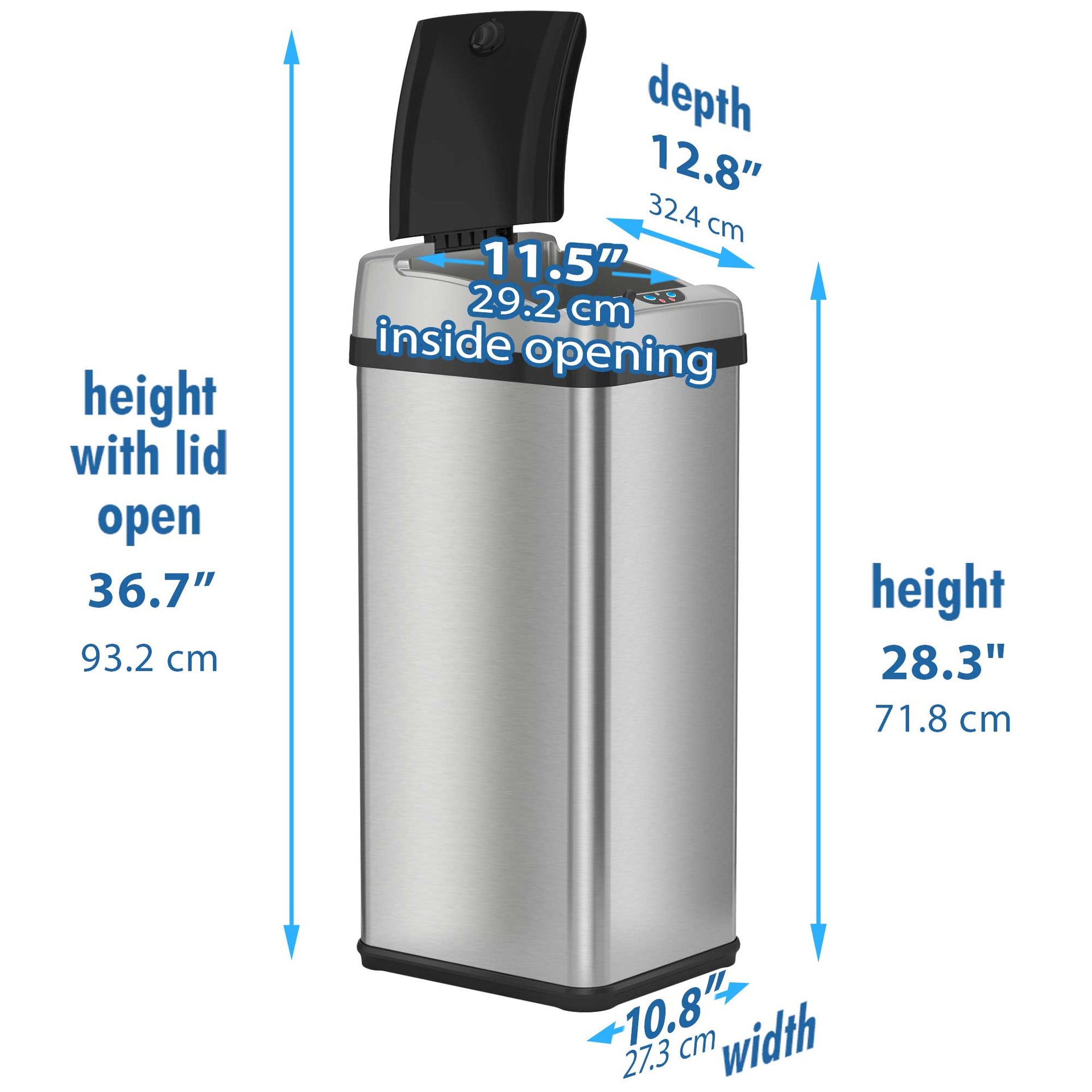 13 Gallon and 2.5 Gallon Kitchen and Bathroom Platinum Edition Sensor Trash Cans Combo Pack