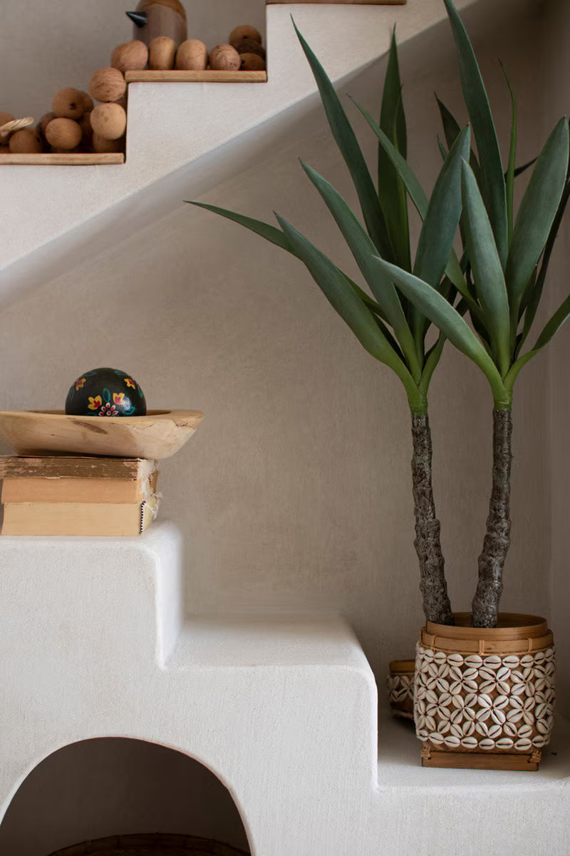 TEXTURED ARCHED SHELVING UNIT WITH STAIRS