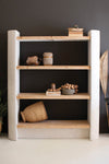TEXTURED  SHELVING UNIT WITH FOUR WOODEN SHELVES