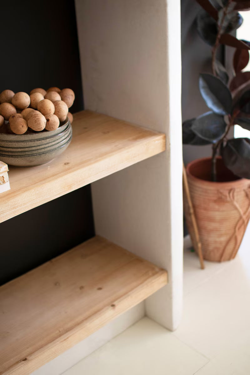 TEXTURED  SHELVING UNIT WITH FOUR WOODEN SHELVES