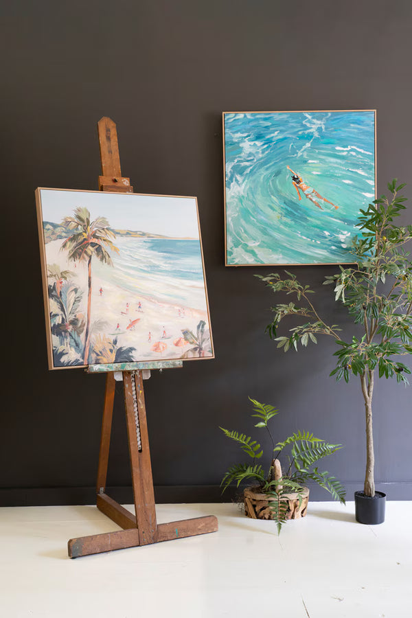 FRAMED PAINTING - BEACH SCENE