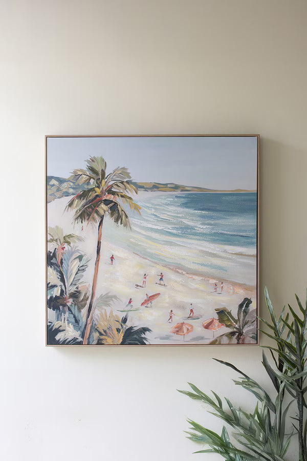 FRAMED PAINTING - BEACH SCENE