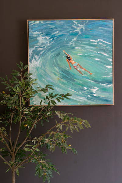 FRAMED PAINTING - SWIMMER