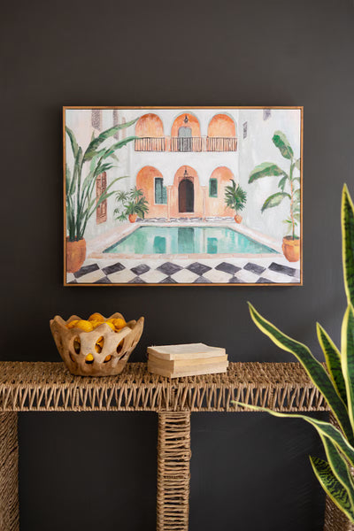 FRAMED MOROCCO HOTEL PAINTING