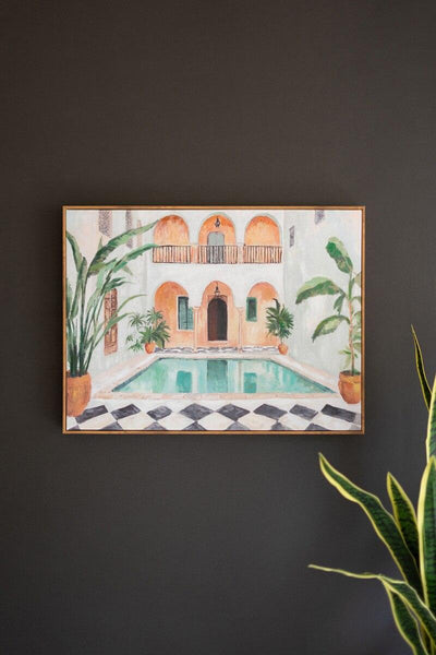 FRAMED MOROCCO HOTEL PAINTING