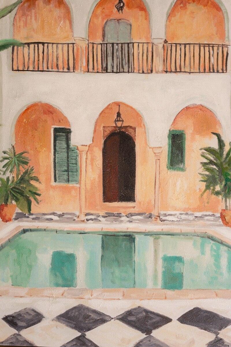 FRAMED MOROCCO HOTEL PAINTING