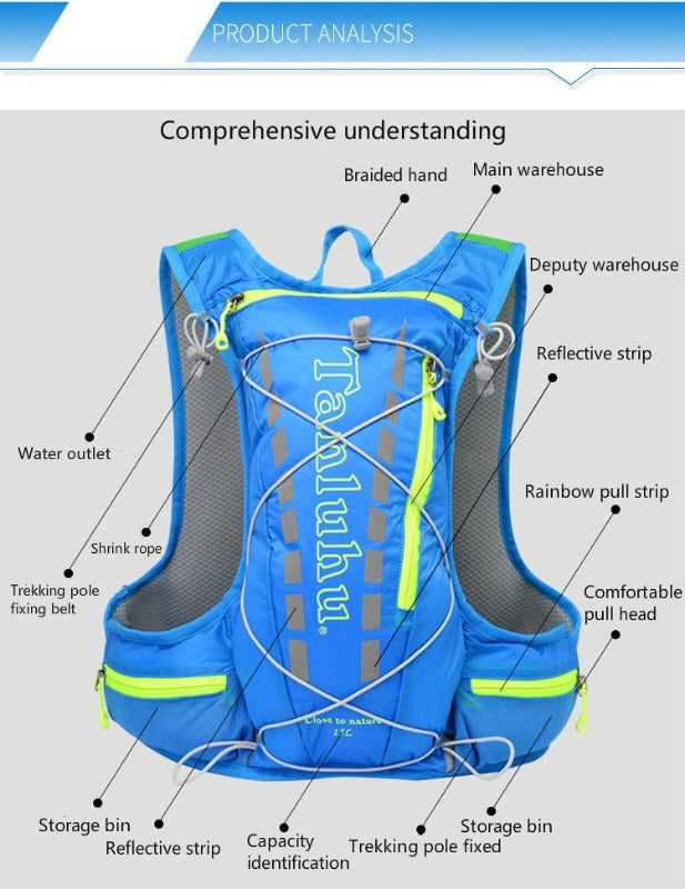 Wautton 15L Cycling Backpack Men/women Marathon Ultralight Breathable Backpack