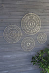 SET OF FOUR WIRE AND HAND MADE PAPER DISCS WALL ART