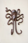 CAST IRON OCTOPUS WALL HOOK - SET OF 4