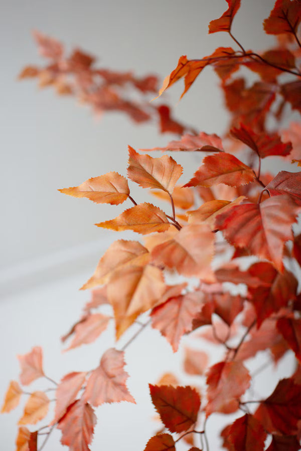ARTIFICIAL AUTUMN BIRCH TREE IN A BLACK POT