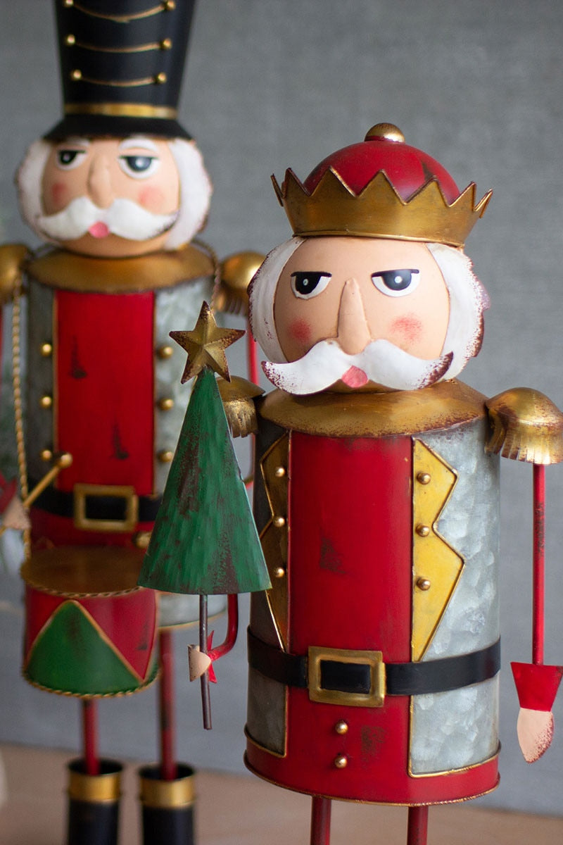 Set of 3 Painted Metal Nutcrackers