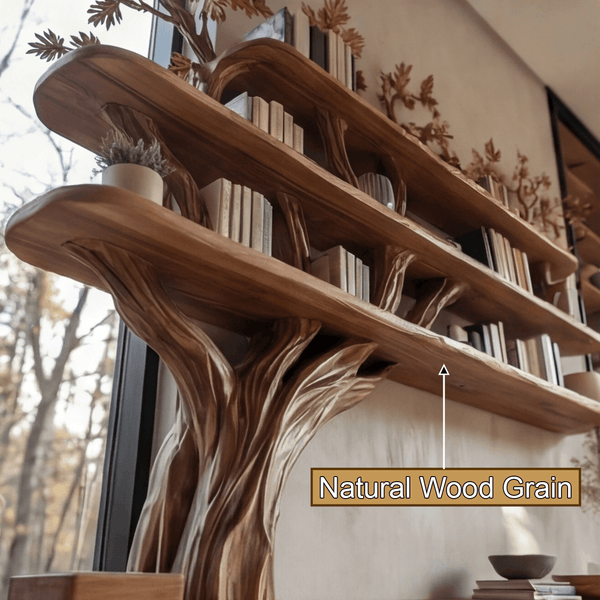 Caelvorn Live Edge Solid Wood Console Table with Shelves