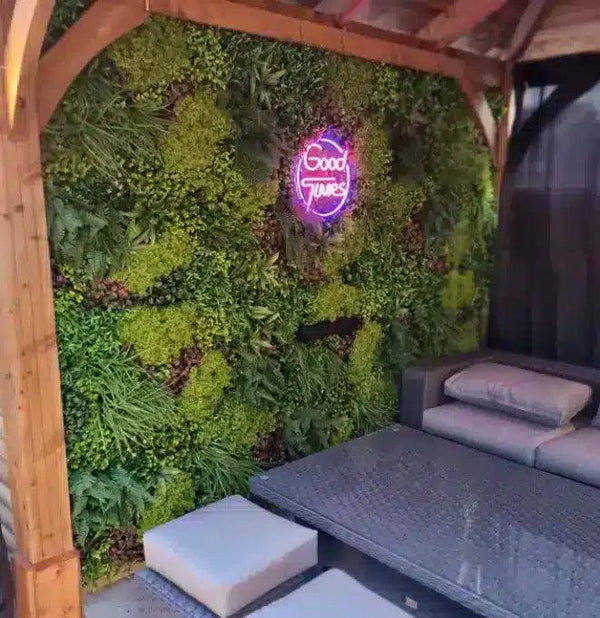 Country Fern Artificial Vertical Garden Green Wall Panel 40×40in 11 SQ FT – UV Resistant – Commercial Grade