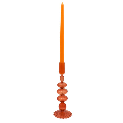 Café Brown Glass Candle Holders – Pair