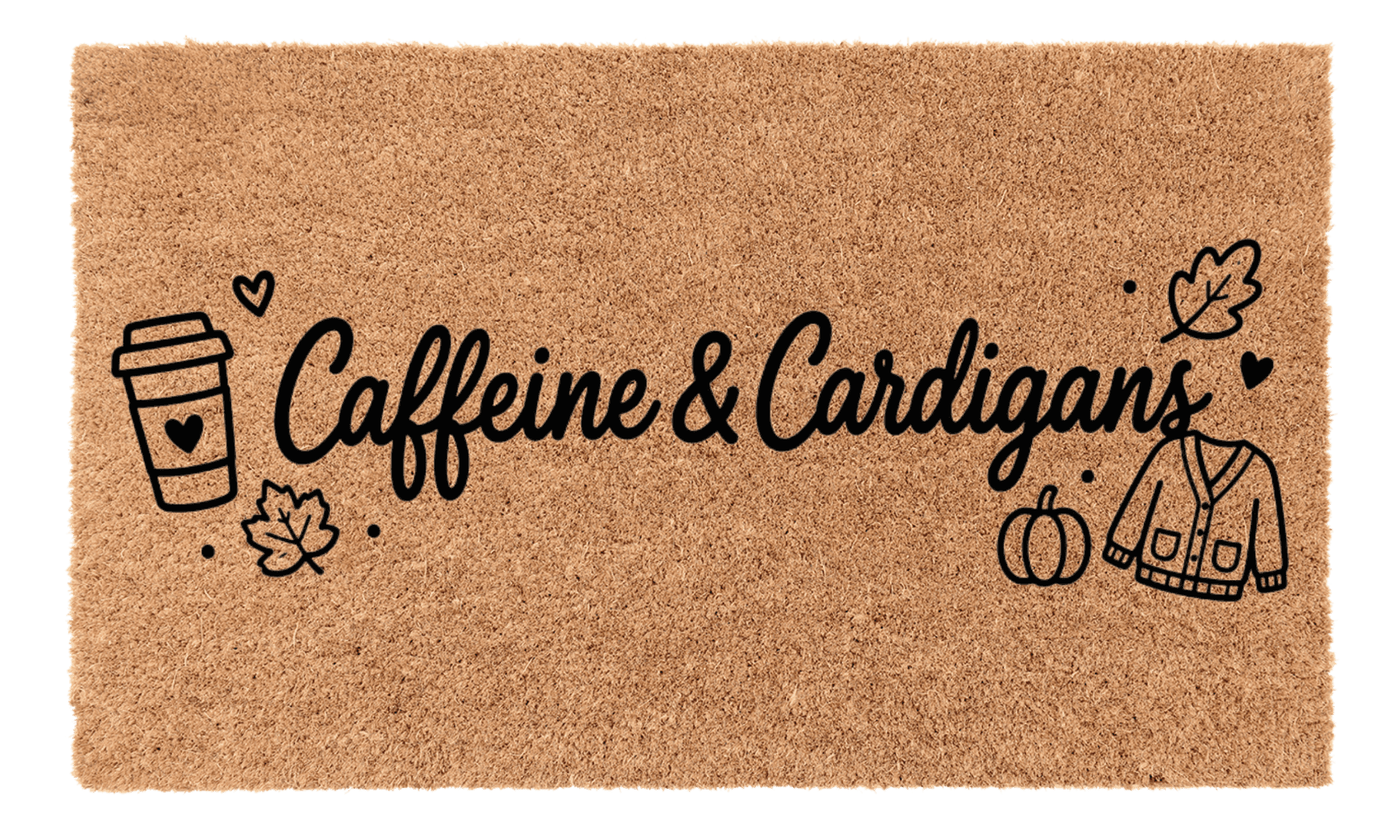 Caffeine and Cardigans Coir Mat