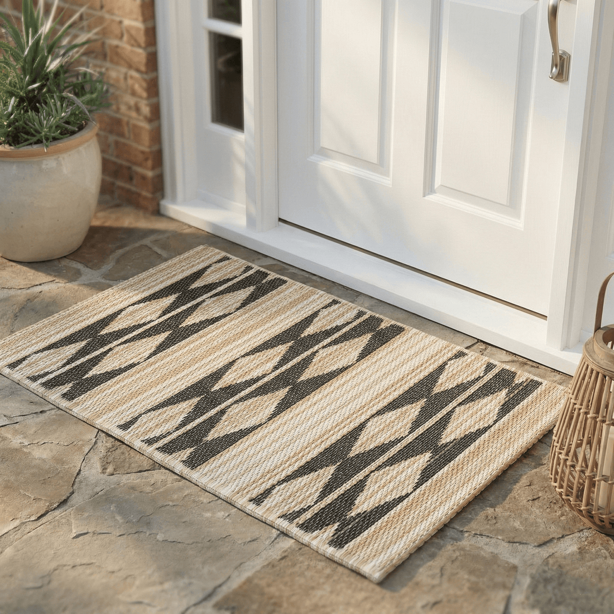 Cairo Natural & Black Outdoor Doormat – 24