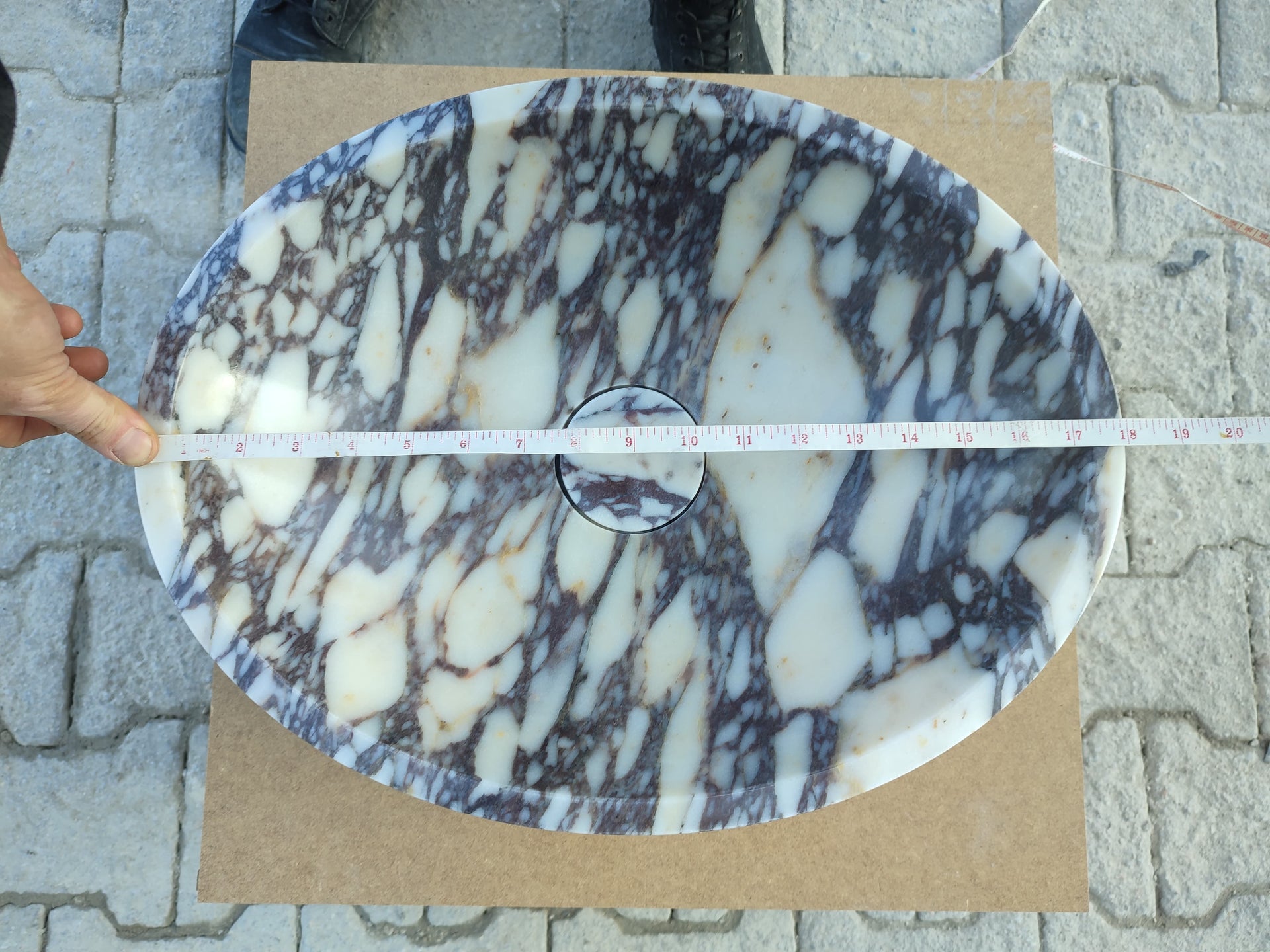 Calacatta Viola Marble Oval Shape Above Vanity Bathroom Sink (W)14