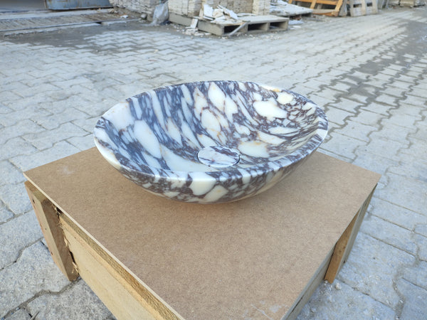 Calacatta Viola Marble Oval Shape Above Vanity Bathroom Sink (W)14