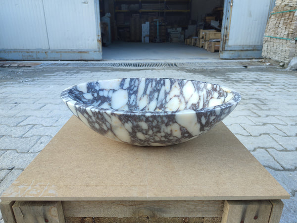 Calacatta Viola Marble Oval Shape Above Vanity Bathroom Sink (W)14