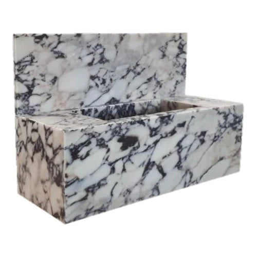 Calacatta Viola Marble Rectangular Wall-mount Bathroom Sink with 10