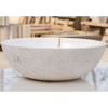 Calacatta White Marble Vessel Sink Bowl - Polished Interior 16x5 - 3-4 Weeks / (D)16" (H)5" / Polished & Rough
