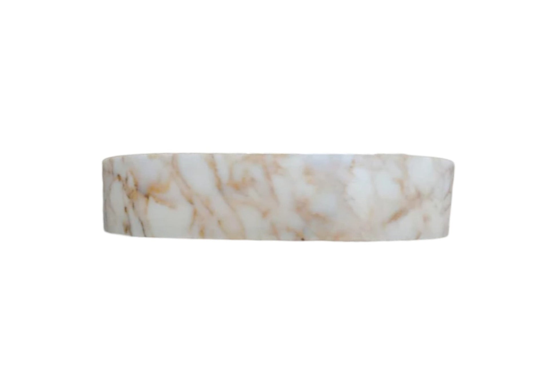 Calacatta Gold Marble Above-Vanity Oval Curved Sink Polished (W)16