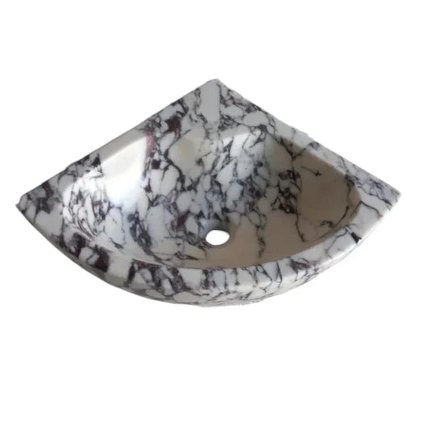 Calacatta Viola Marble Wall-mount Bathroom Corner Vanity Sink (W)12