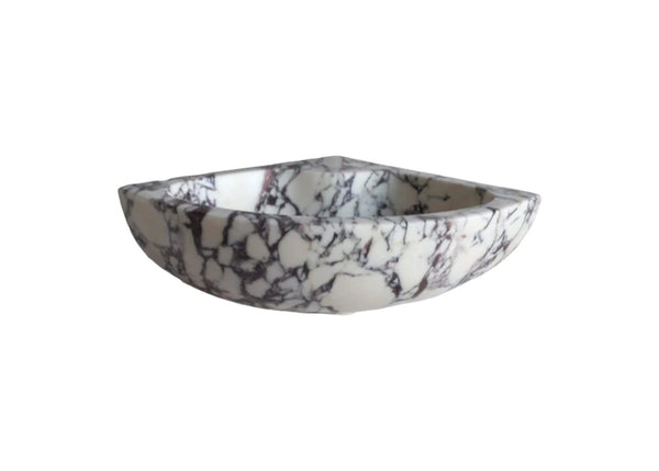 Calacatta Viola Marble Wall-Mount Bathroom Corner Vanity Sink (W)12