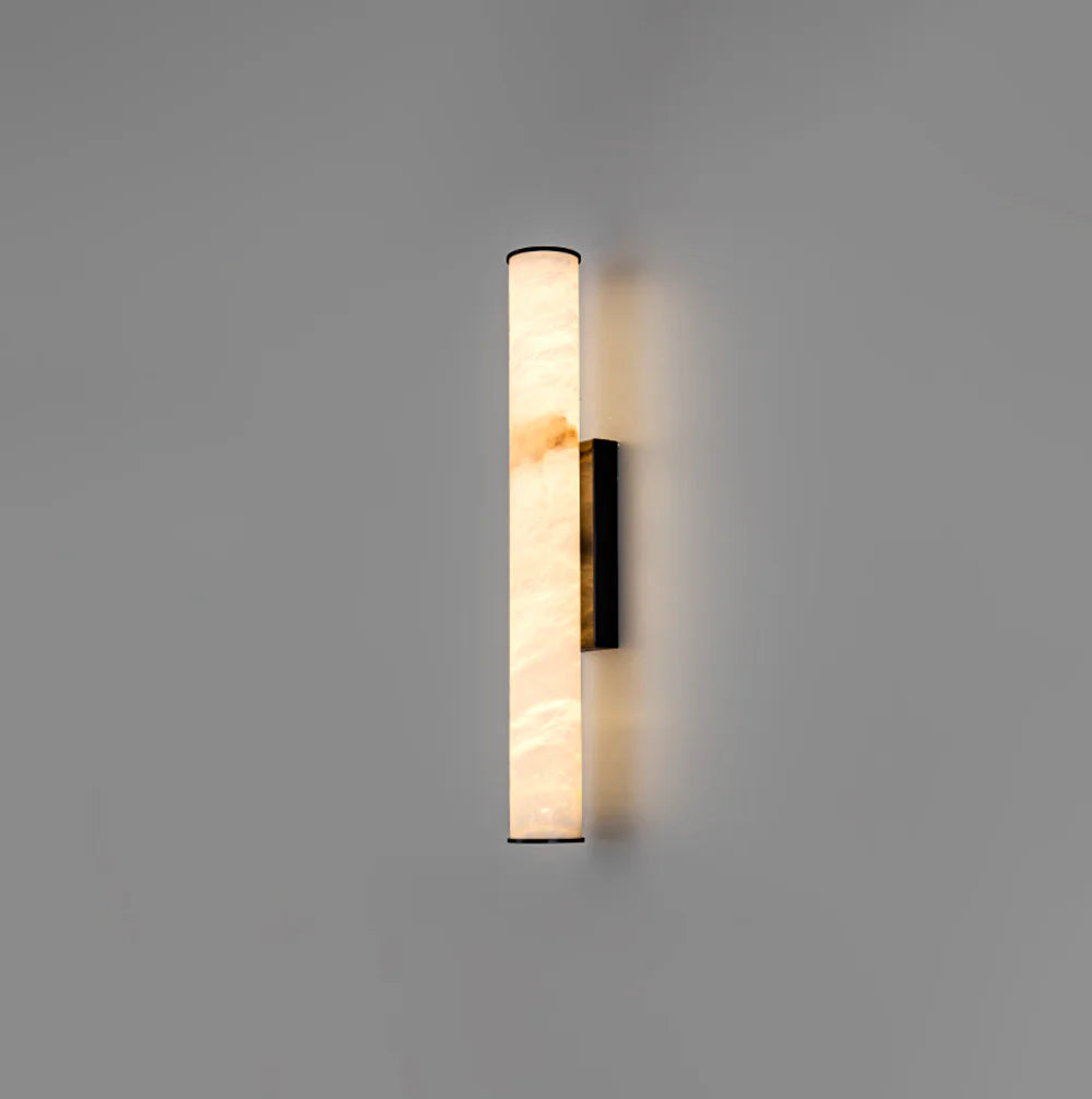Cylindrical Callisto Alabaster Wall Lamp