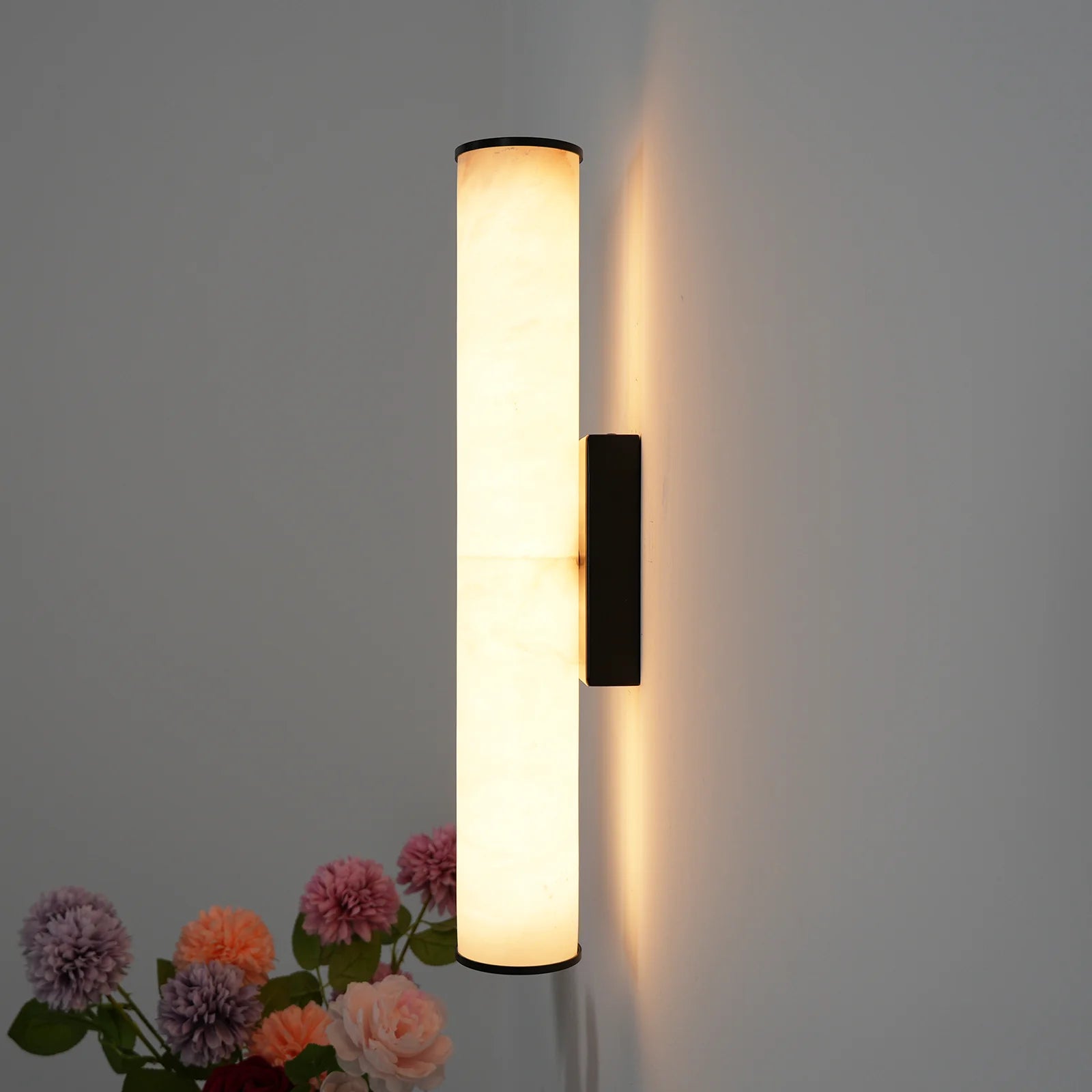 Cylindrical Callisto Alabaster Wall Lamp