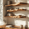 Calvora Live Edge Solid Wood Floating Shelf SPA294832 - Natural Oak / 20″W × 8″D × 1″T