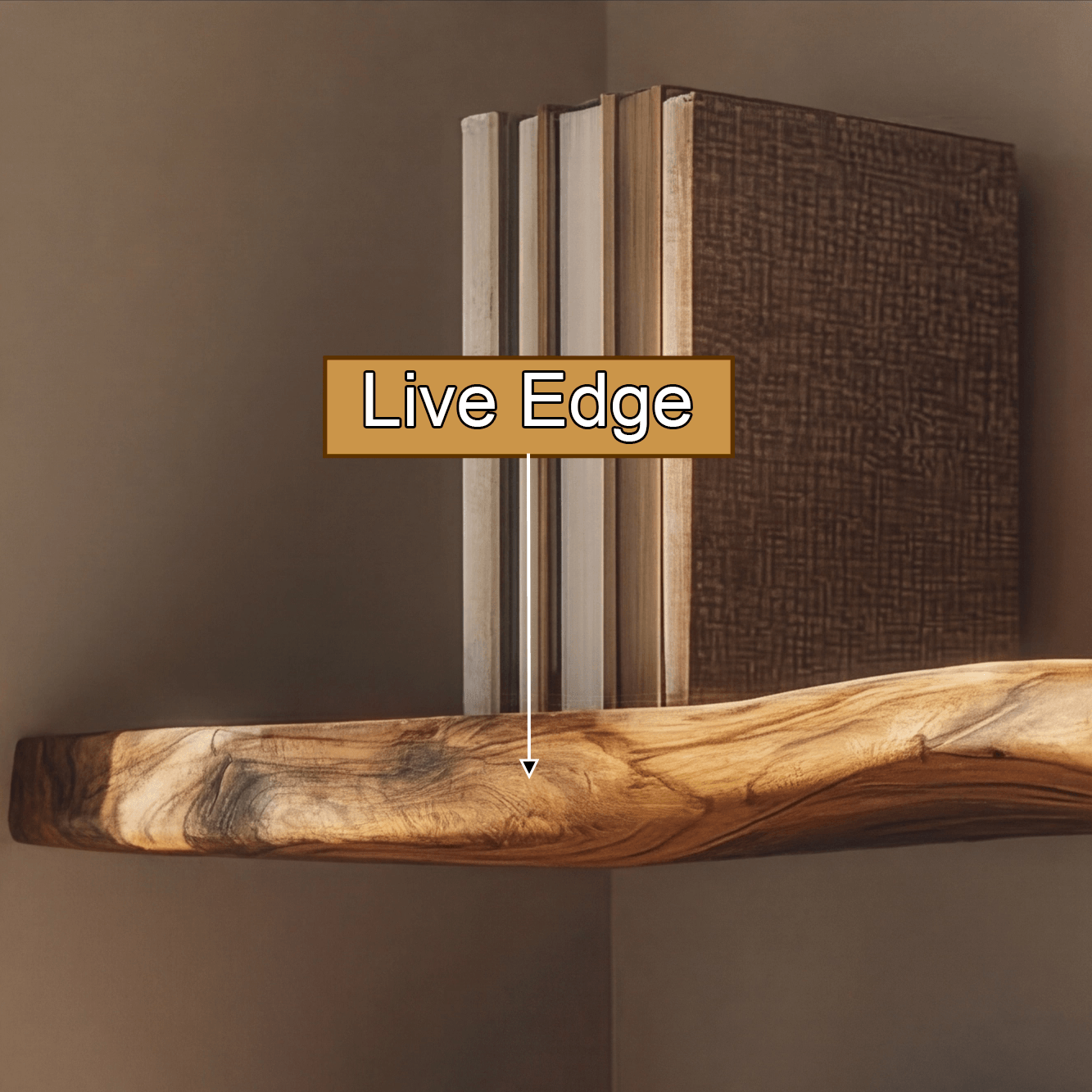 Calvora Live Edge Solid Wood Floating Shelf SPA294832