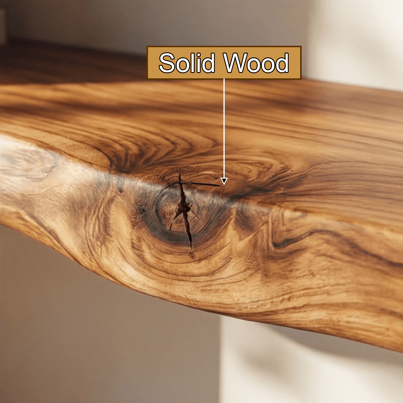 Calvora Live Edge Solid Wood Floating Shelf SPA294832