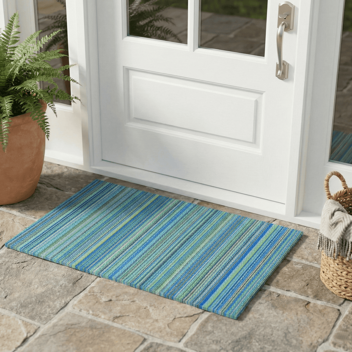 Cancun Turquoise & Moss Green Outdoor Doormat – 24