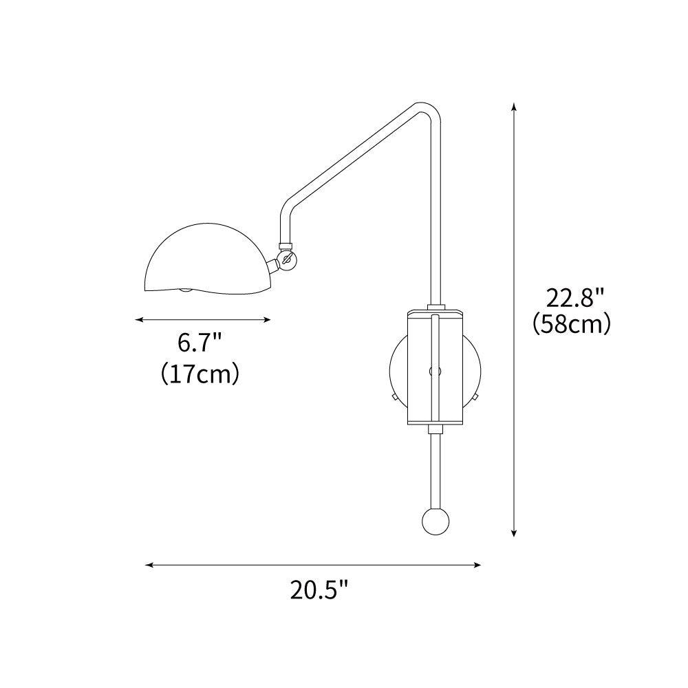 Candelabra Swing Arm Wall Lamp 6.7″
