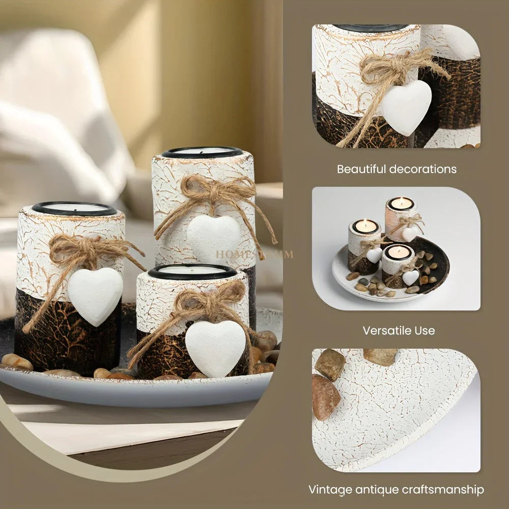 Candle Holder - Decorative Wooden Set