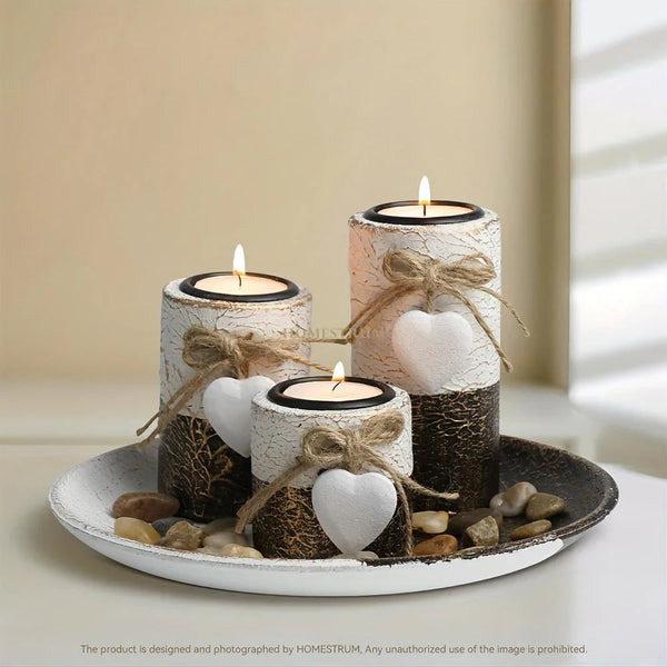 Candle Holder - Decorative Wooden Set