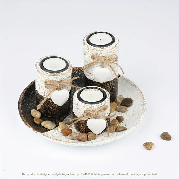 Candle Holder - Decorative Wooden Set