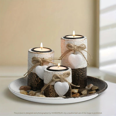 Candle Holder - Decorative Wooden Set