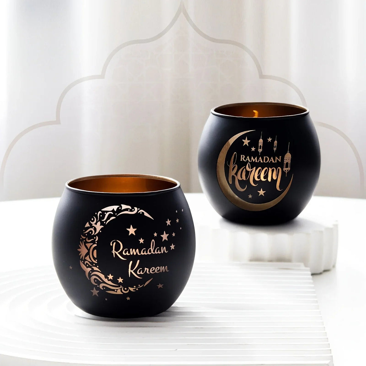 Candle Holder - Glass Moon Star