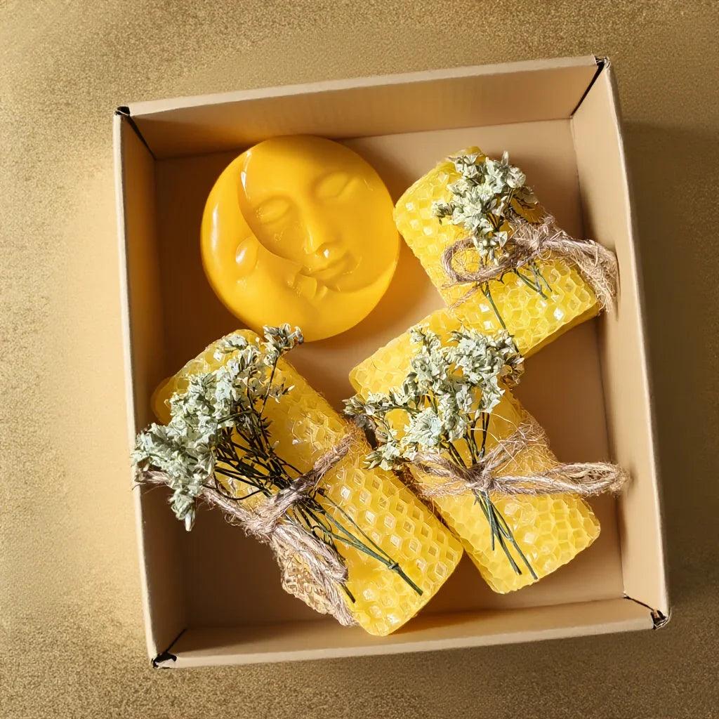 Candle Set - Decorative Beeswax 4pcs