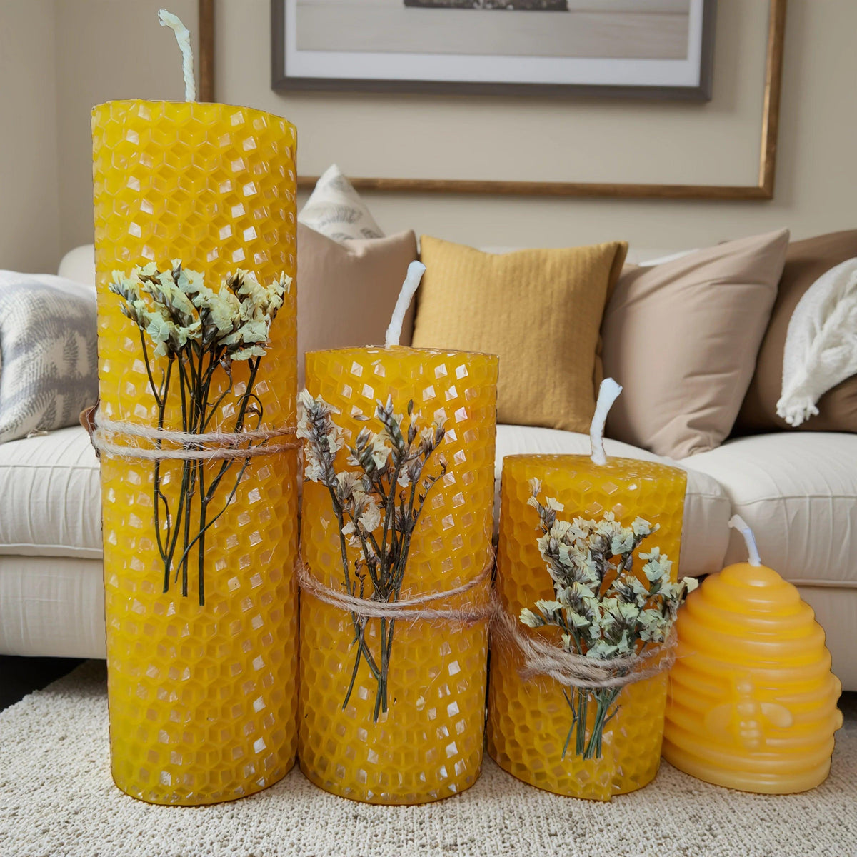 Candle Set - Decorative Beeswax 4pcs