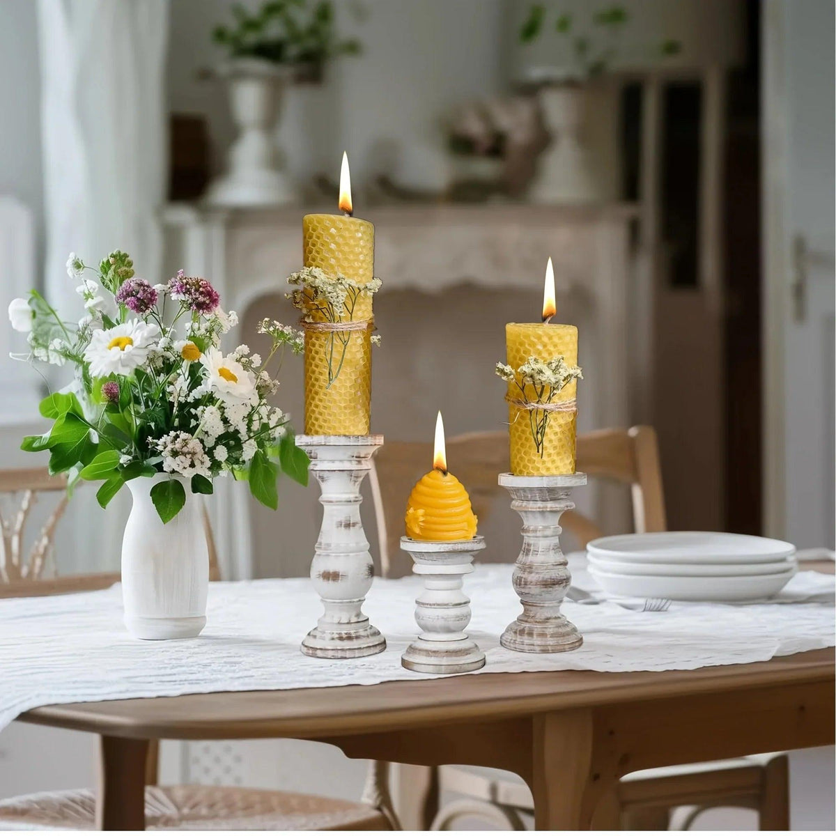 Candle Set - Decorative Beeswax 4pcs