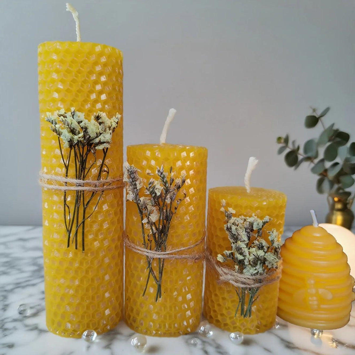 Candle Set - Decorative Beeswax 4pcs