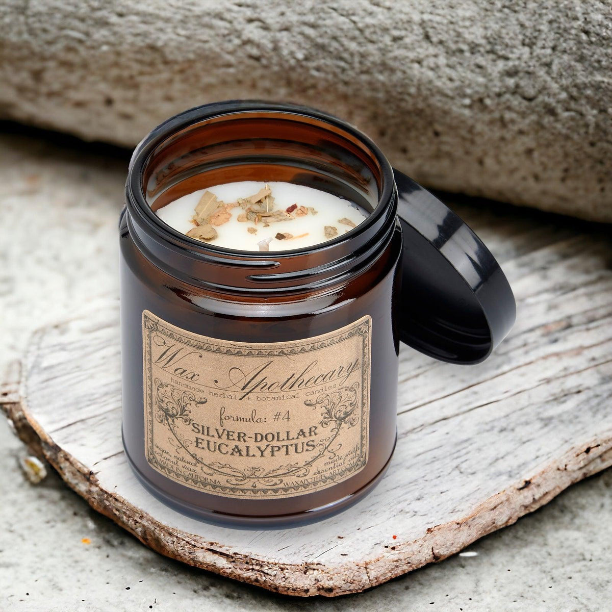 6 oz Botanical Candle in Amber Glass Jar - Silver-Dollar Eucalyptus