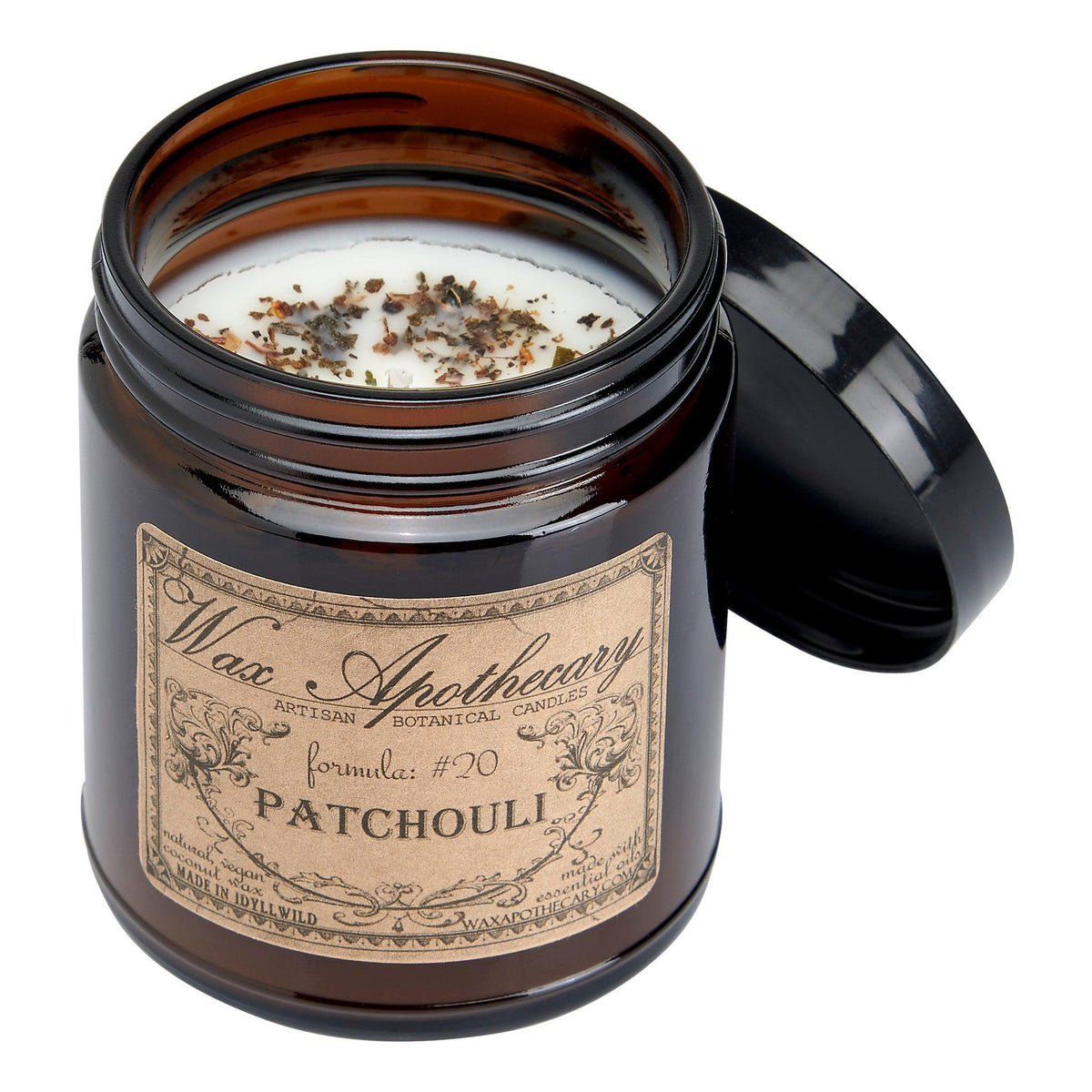 6 oz Botanical Candle in Amber Glass Jar - Patchouli