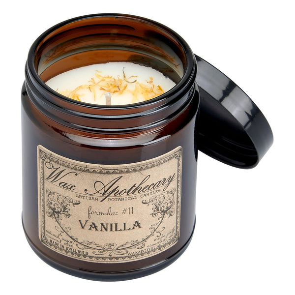 6 oz Botanical Candle in Amber Glass Jar - Vanilla