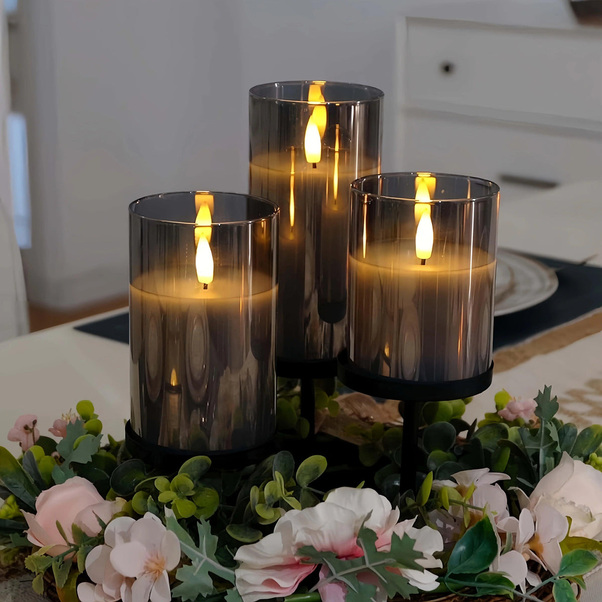 Candles - Flameless Gray 3-Pack