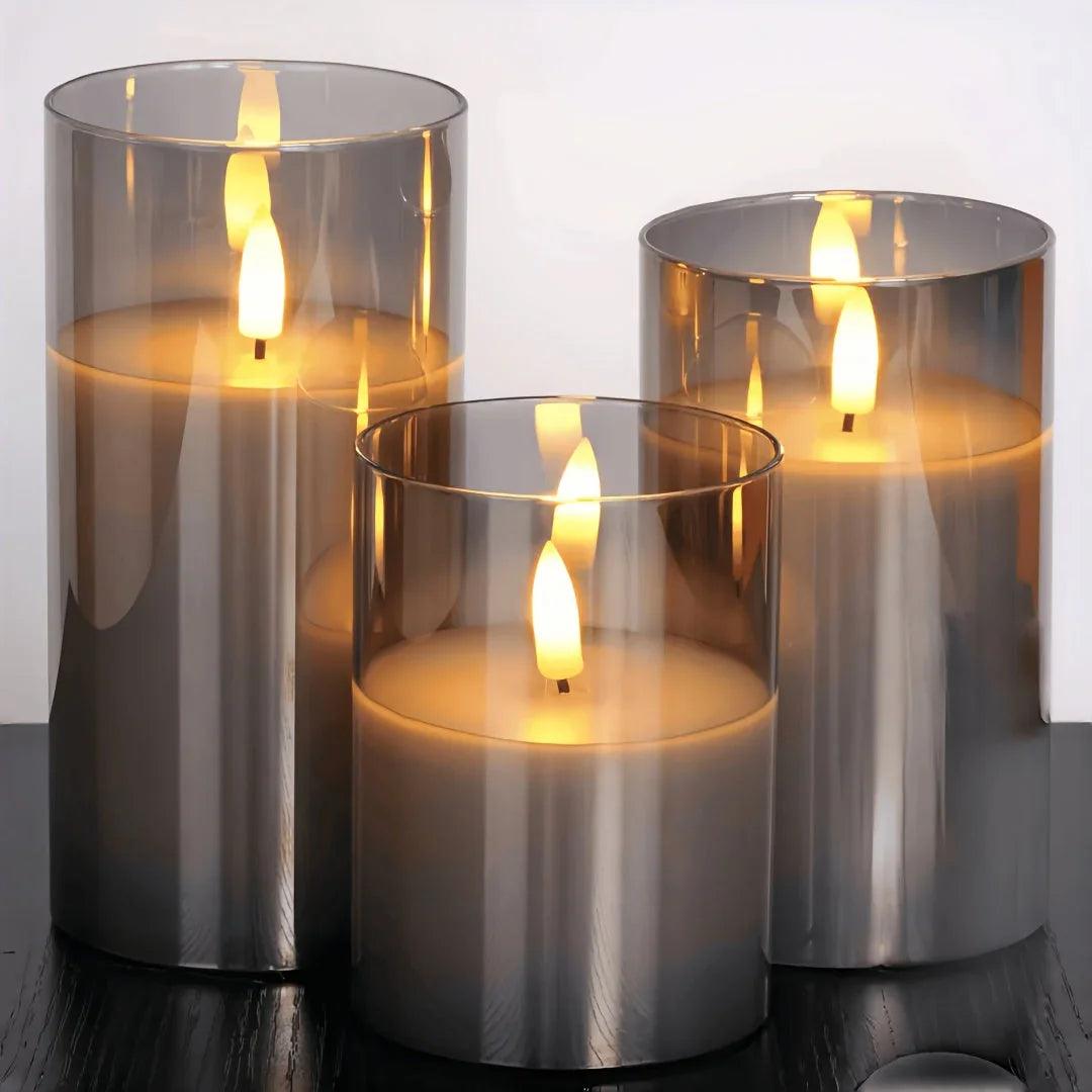 Candles - Flameless Gray 3-Pack