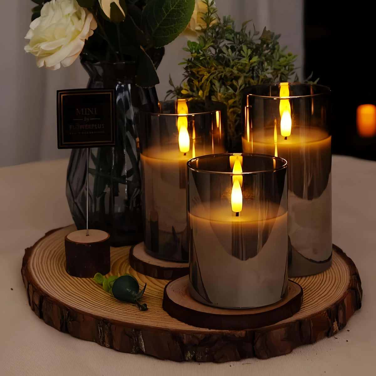Candles - Flameless Gray 3-Pack